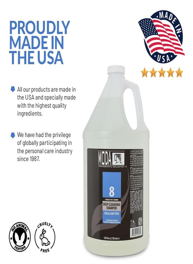 MODA - Deep Cleansing Shampoo with 4 Extracts Plus 4 Vitamins - Removes Buildup, Dirt, Oil, Product, and Hard Water Residue - Cleansing for All Hair Types - Nourishing Formula - 128 Oz - Image 3